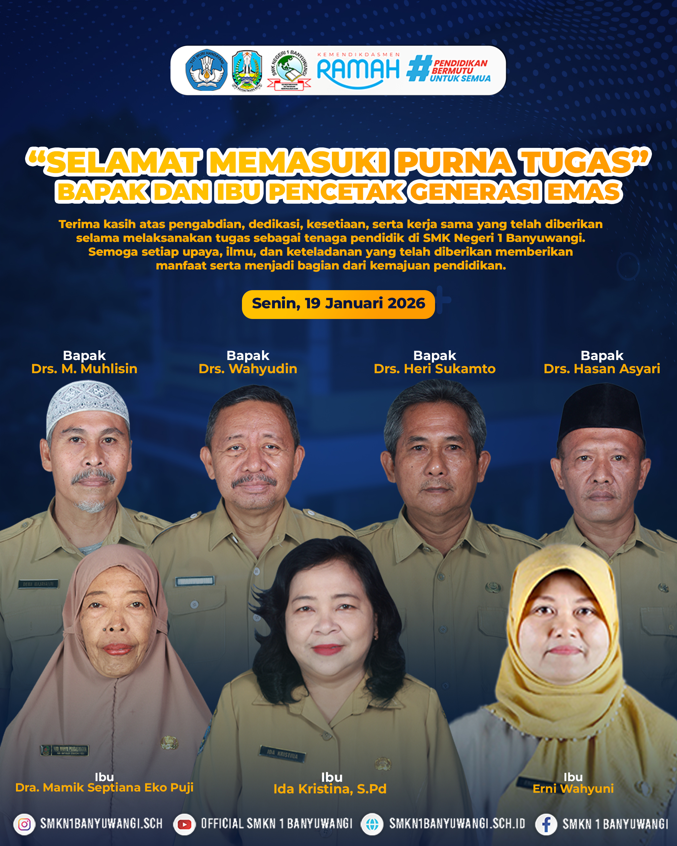 Purna Tugas Tenaga Pendidik SMK Negeri 1 Banyuwangi